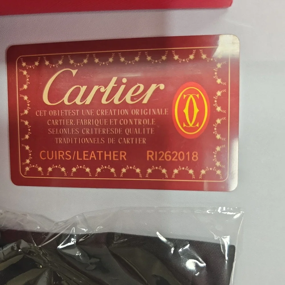 Cartier Panthere Rimless Sunglasses Gold Wood Blue Tint CT0065S